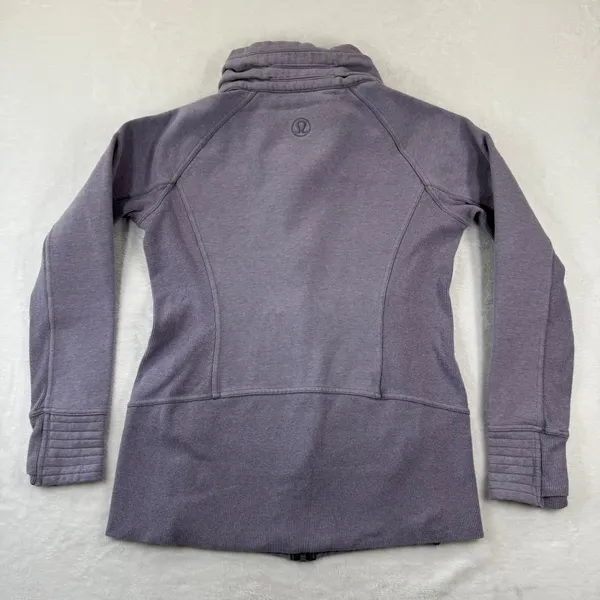Lululemon‎ Radiance Jacket Purple Full Zip Funnel Neck Quilted Fleece Womens 10 - Image 10