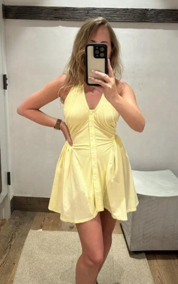Anthropologie Celandine Halter Button-Front Mini Dress - Image 3