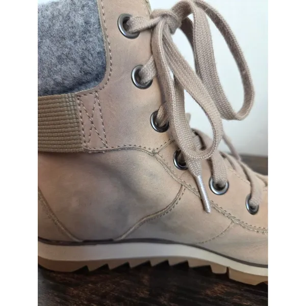 Sorel Lennox Boot Leather Tan Brown Mid Calf Outdoor Gorpcore Utility Women 7.5 - Image 7