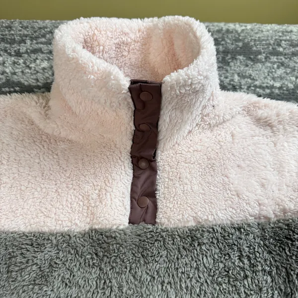 Eddie Bauer Teddy Fleece Pullover Women's Small Colorblock Sherpa Snap Soft - Image 7