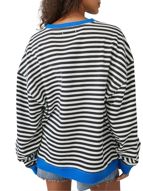 We The Free Classic Striped Oversized Crewneck Size small - Image 3