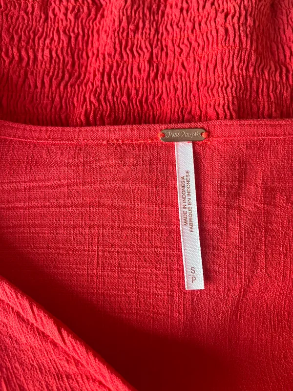 Free People Red Ruffled Blouse - Image 3