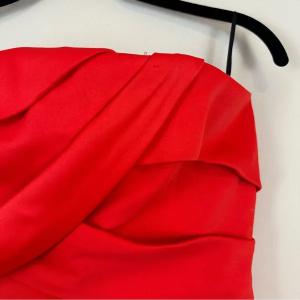 Rachel Rachel Roy | Red Strapless Jumpsuit Ruched Bodice Size 2 - Image 3