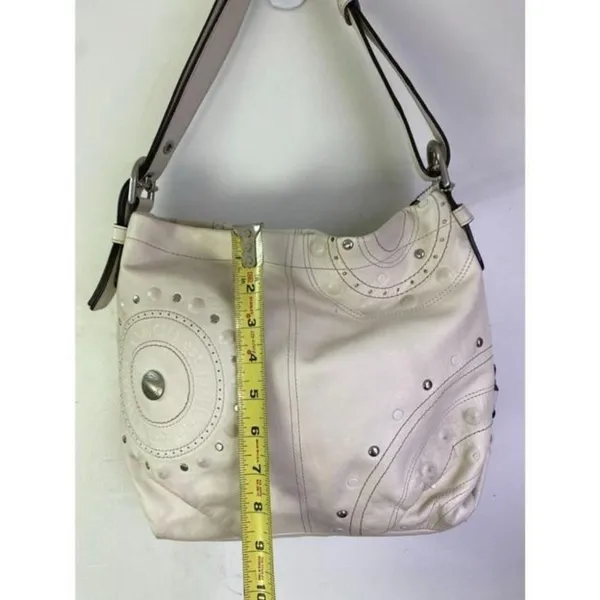 Coach Large White Leather Hobo Bag - Image 2