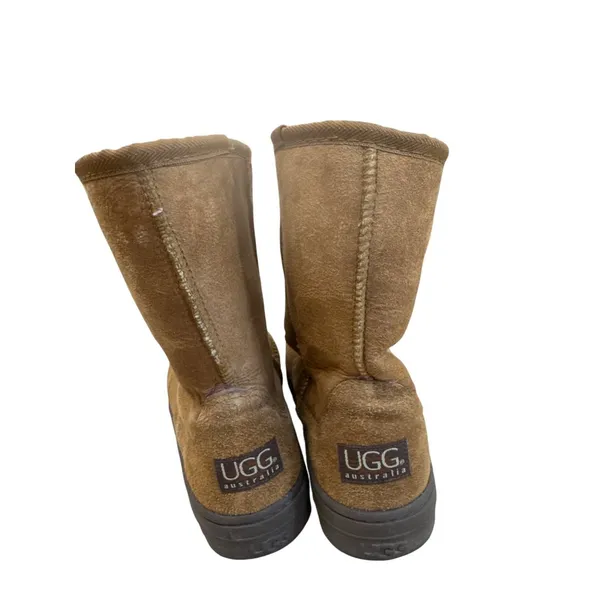 Ugg Womens Brown Leather Wool Ankle Boots Size 6W SKU8191 - Image 6