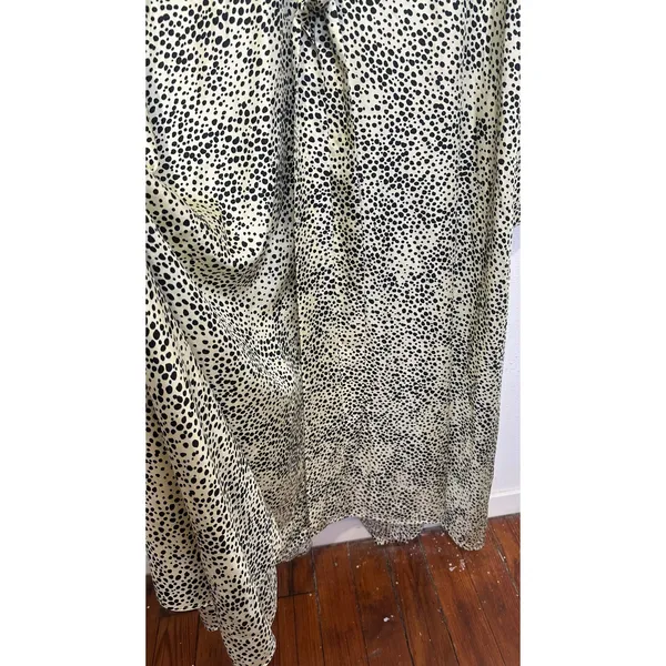 PETAR PETROV Neutral Light Green 100% Silk Black Spots Alex Silk Dress size XS - Image 9