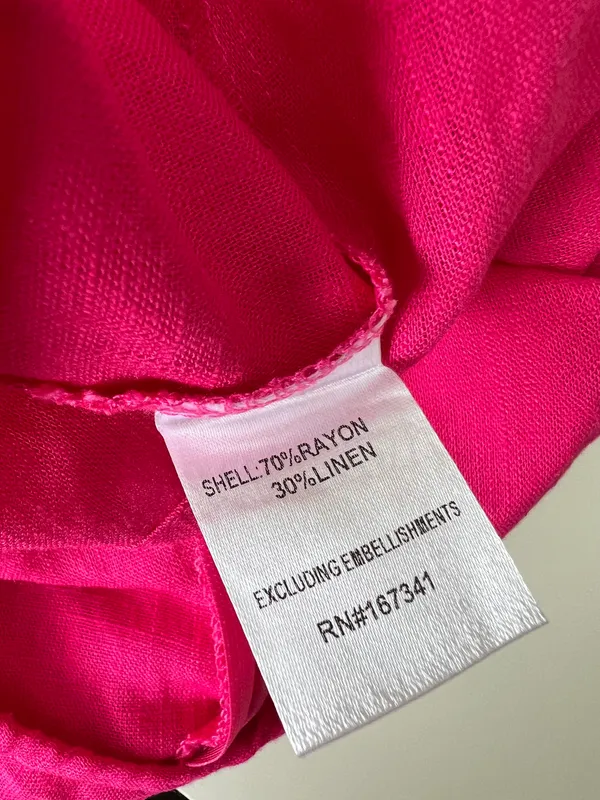 fuchsia pink Brunch Loving Puff sleeve one shoulder mini dress XS - Image 6