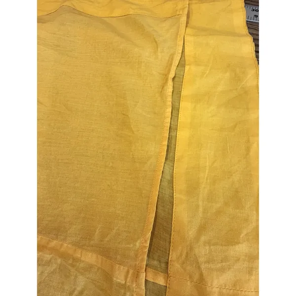 Frame Yellow Kumquat Ramie Double-Lined Long Sleeve V-Neck Kaftan Maxi Dress‎ M - Image 10