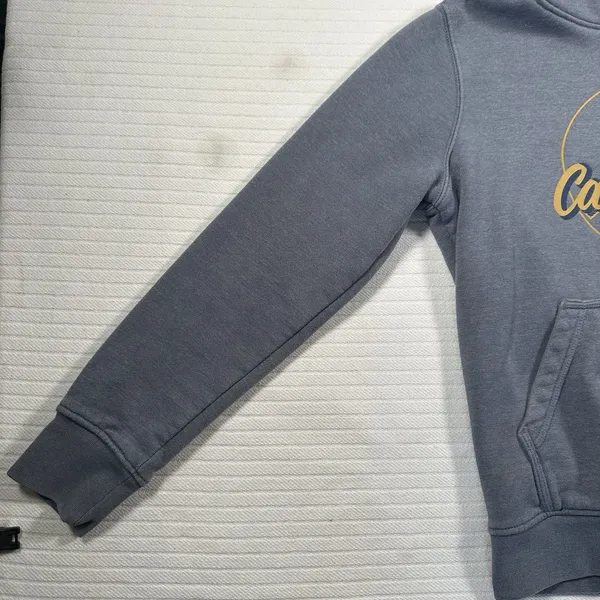 Carhartt Women’s Small Gray Pullover Hoodie Graphic Logo Sweatshirt Cozy Casual - Image 7