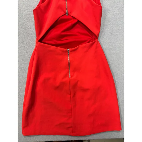 Zara Dress XS Trafaluc Collection Red Open Back Cutout Mini Sleeveless - Image 9