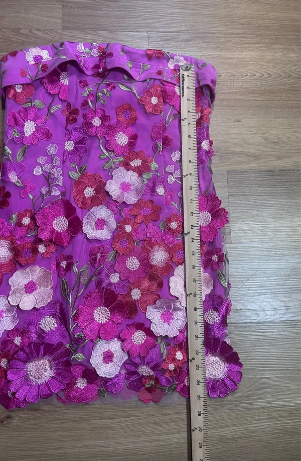 A’ltar’d State Strapless Floral Embroidered Mini Dress Pink Size L - Image 4