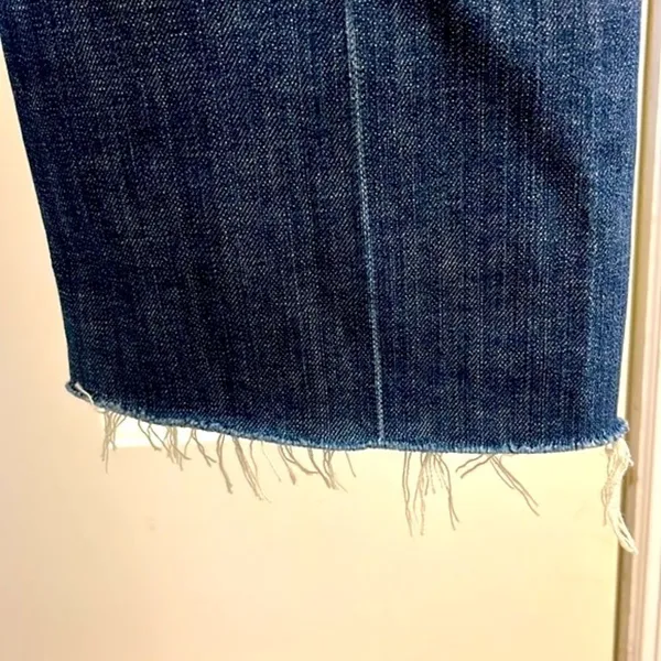 7 for all of Mankind Distressed and Frayed Boycut Button Fly Jeans- Size 27 - Image 9
