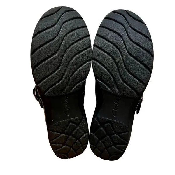 Clarks Women's Carleigh Jazz Slip Ons Heritage Casual Black Leather Size 7.5 - Image 3