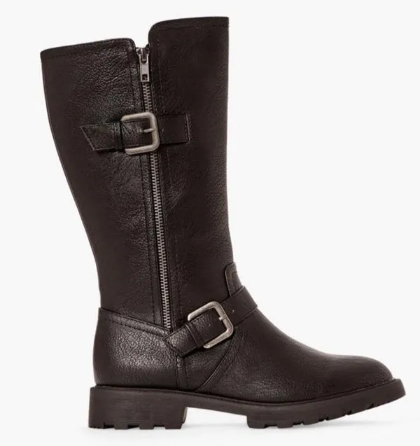 JUSTFAB Breyona Buckled Flat Boot Size 8 Product Description New! Padded insole for extra comfort Material: Faux Leather Heel Height: 1.25" Shaft Height (based on size 8): 10.7" Measurements will vary slightly Imported - Image 4