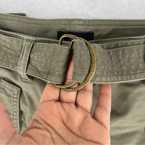 J.‎ Crew Womens High Rise Belted Military Pant Olive Green Utility Pockets 00 - Image 3