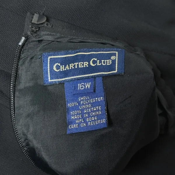 Vintage 90s Charter Club Black Pencil Skirt Plus Size 16 W Knee Length Office - Image 6