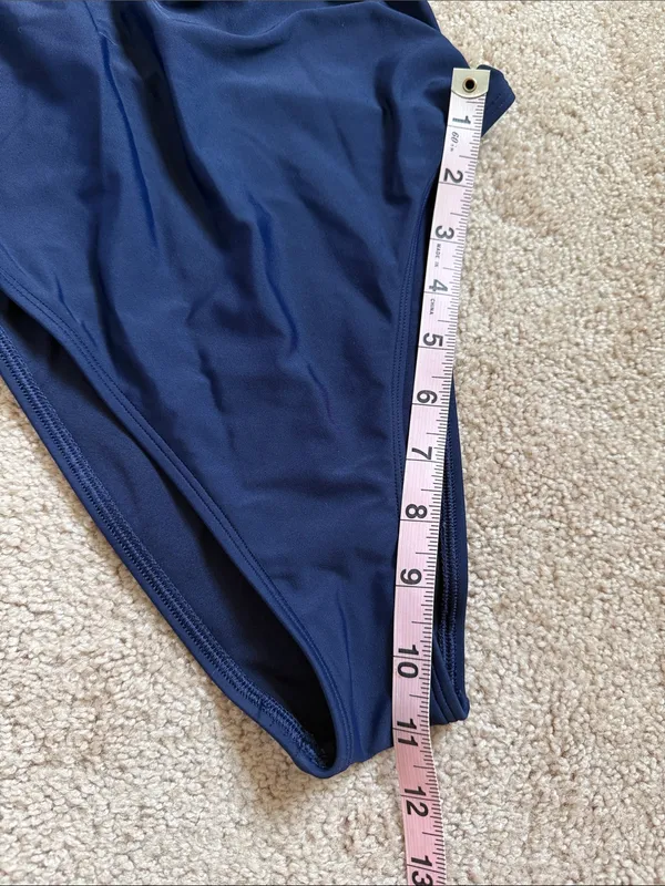 Aerie Navy Blue Lace Up Deep Plunge One Piece Swimsuit. Size Small - Image 8