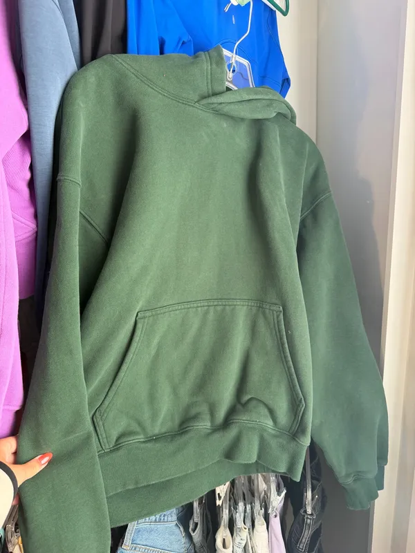 Aritzia Hoodie Fleece Perfect Fit Cozy, olive green - Image 2