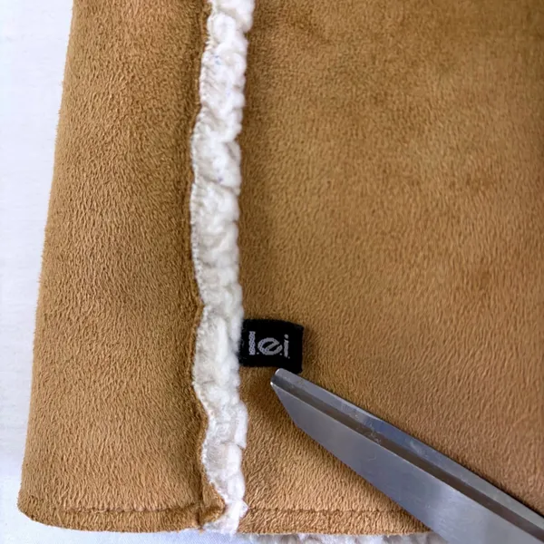 lei Vintage Y2K Faux Suede‎ Sherpa Lined Patchwork Jacket Tan Brown Small - Image 11