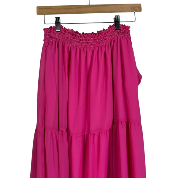 Haptics Womens Boho Tiered Maxi Skirt Size M Pink Festival Summer Romantic - Image 3