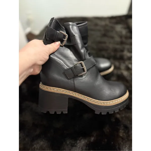 Esprit Women's moto Biker/Platform Combat Boots black 10 new lug - Image 5
