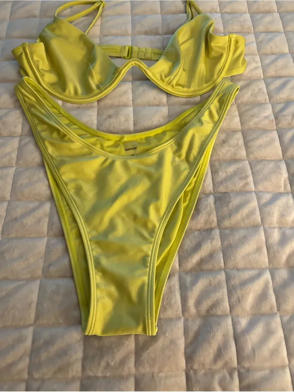 Garage Neon Yellow Bikini Women’s Size L - Image 6