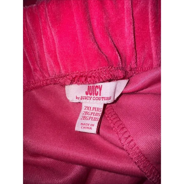 EUC Juicy Couture Hot pink BARBIE velvet joggers womens -size 2xL Plus‎ - Image 3