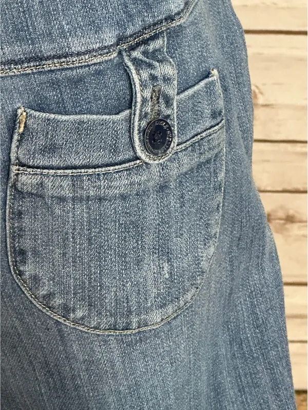 American Eagle light medium wash denim bermuda cuffed shorts Size 14 Reg Y2K - Image 8
