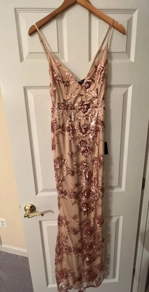 Lulus Rose Gold Sequin Dress - Image 2