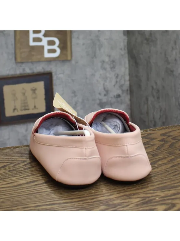 NWT Isotoner Leather Faux Fur Moccasin Slippers Evening Sand Pink XL (9.5-10.5) - Image 5