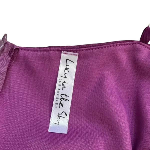 Lucy in the Sky Purple Chiffon Ruffle Mini Dress Size Small | 0126 - Image 3