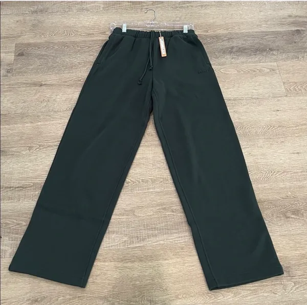 Skims cotton Fleece Classic Straight Leg pants in Spruce - Image 3