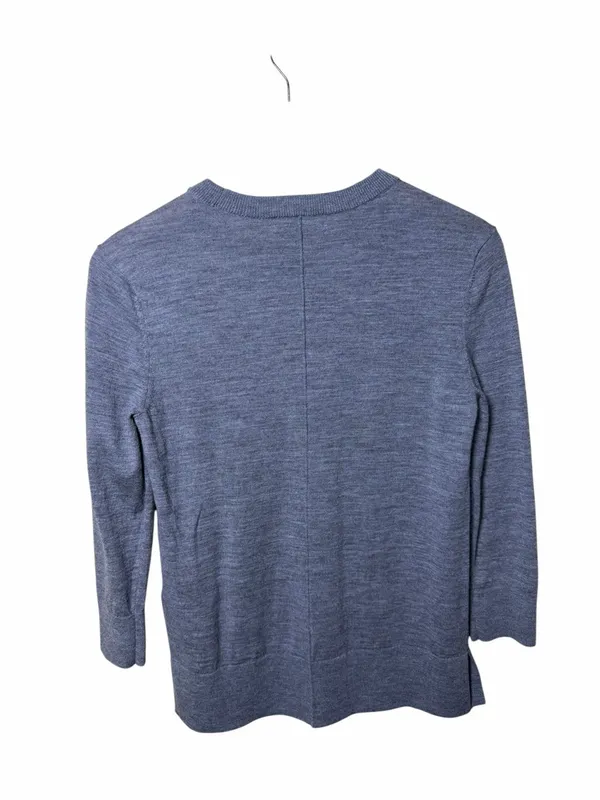 Banana Republic Très Bien Merino Wool Embroidered Sweater Gray Size Small - Image 2