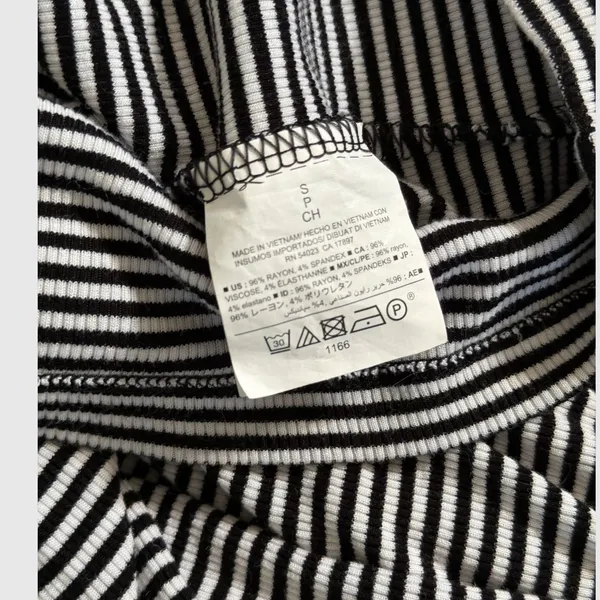 Old Navy Womens Sm Black White Striped Ribbed Henley Sleeveless Midi Dress - Image 4
