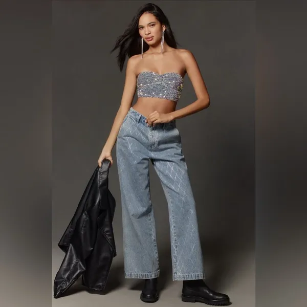Anthropologie NWT The Eve Sequin Bralette: Bandeau Edition - S - Image 3