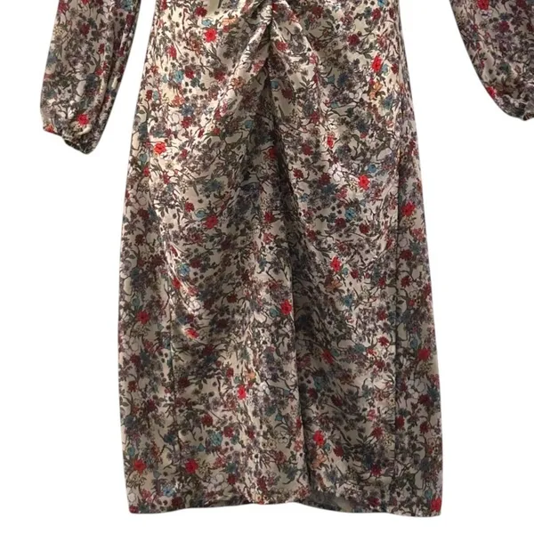 Floral‎ Wildflowers Ditsy Midi Dress Cream XL - Image 6