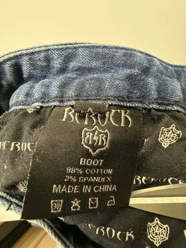 ReRock for Express Womens Embroidered Bootcut Blue Jeans - Image 5