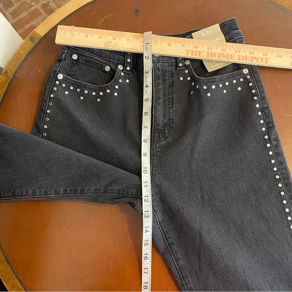 NWT Madewell Limited-Edition‎ Drop: The Studded '90s Straight Jean size 26 black - Image 8