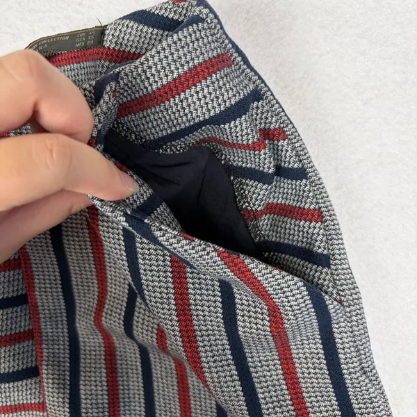 ZARA Trafaluc Striped Micro Skort Women's XS Red Blue Mini Pockets Preppy Chic - Image 7