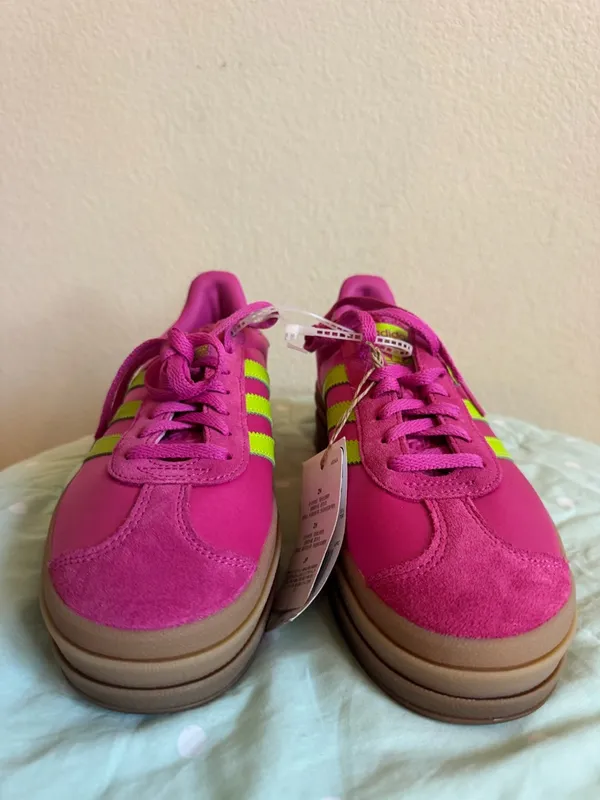 NWT Adidas Gazelle Bold W Hot Pink Suede Sneakers Size 7 - Image 6
