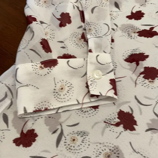 Ann Taylor White Red Floral Top - Image 5