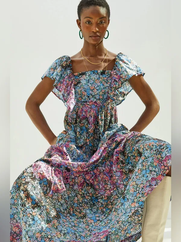 ANTHROPOLOGIE Clementina Eyelet Maxi Dress - Image 7