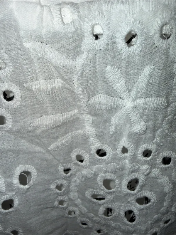 White Eyelet V-Neck Swim Coverup Tunic - Image 7