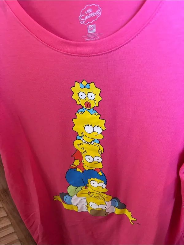Pink Simpsons Family Graphic Tee Junior Medium NWT - Image 2