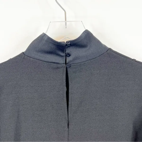 ZARA Paneled Satin‎ Top Women's Size S Black Minimalist Chic - Image 5