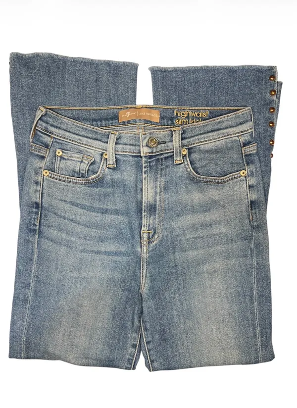 7 For All Mankind Luxe Vintage Slim Kick Stud Ankle Jean 27 - Image 6