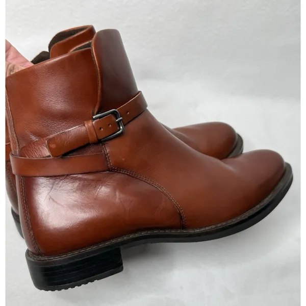 Ecco Sartorelle 25 Mid Ankle Boot Cognac Brown Leather Women Sz 40/9-9.5 Comfort - Image 8
