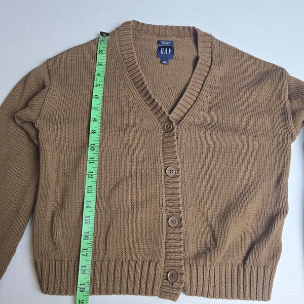 GAP Brazen Brown Cotton Linen Shaker Stitch V-Neck Cardigan Sweater‎ S 802439-02 - Image 7
