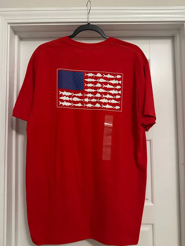 Red Columbia fish flag shirt - Image 2