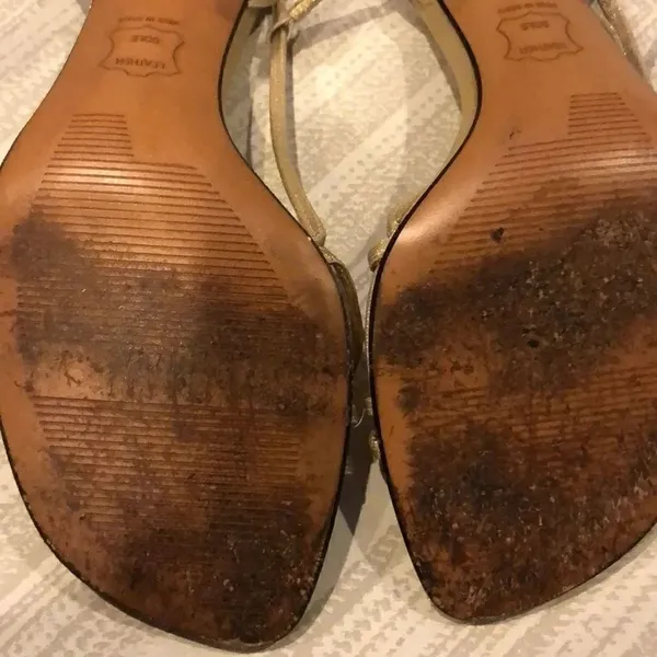 Stuart Weitzman Gold Strap Slingback Formal Heels Size 9 - Image 6